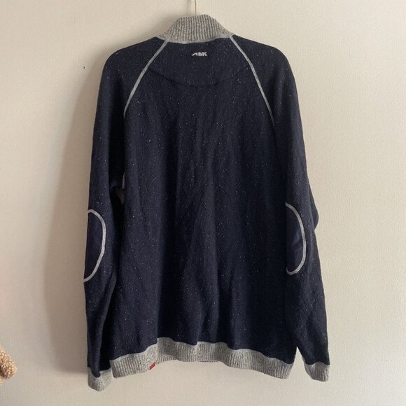 Mountain Khakis Men XXL Navy Blue Lambswool Outdoor Fleck Quarter Zip Sweater - Picture 9 of 11